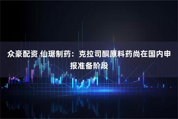 众豪配资 仙琚制药：克拉司酮原料药尚在国内申报准备阶段